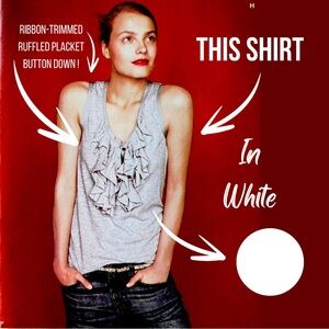 J. Crew UNWORN Button-Down/Henley Ruffled Tuxedo Tank SZ S